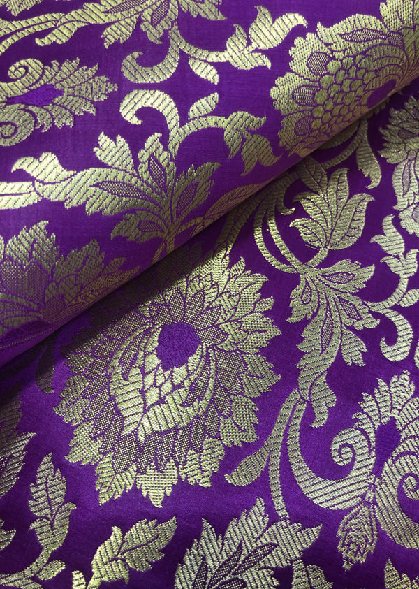 Purple Jaal Pattern Brocade