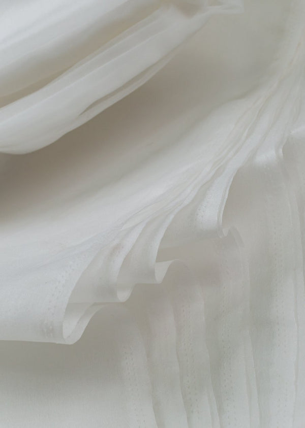 White Plain Dyeable Mylon Organza Fabric