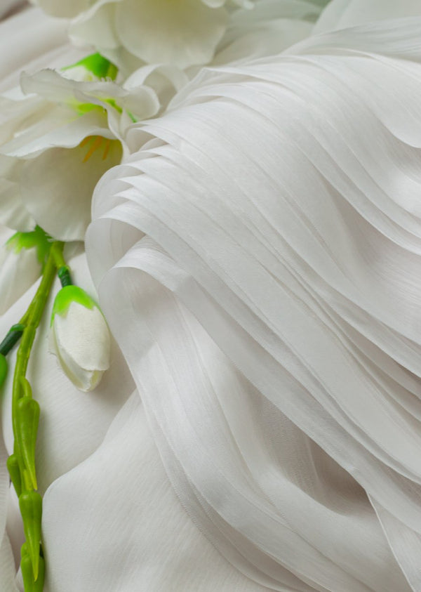White Plain Dyeable RG Chiffon Fabric