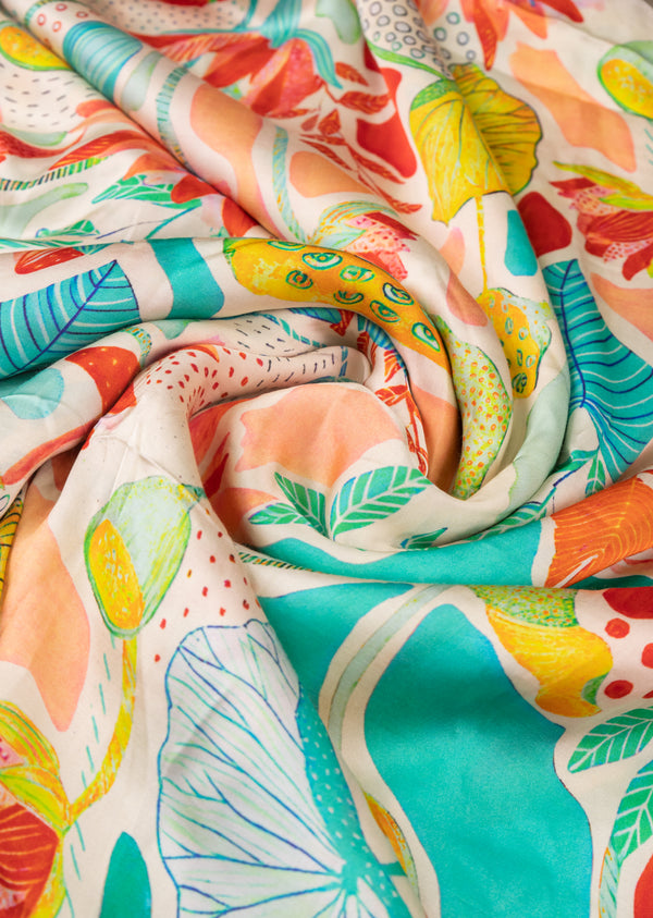 Floral  Print Modal Satin