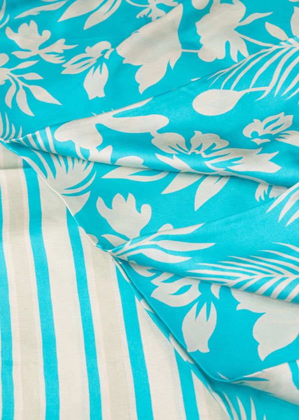 Blue & White Printed Modal Satin Sets