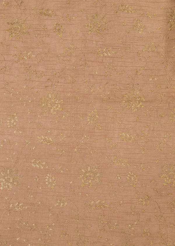 Beige Color Bamber Silk Embroidered With Jaal Pattern