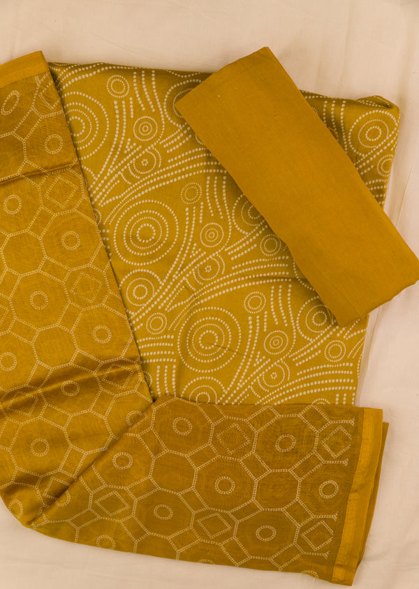 Mustard Yellow Pure Chanderi Suit Set