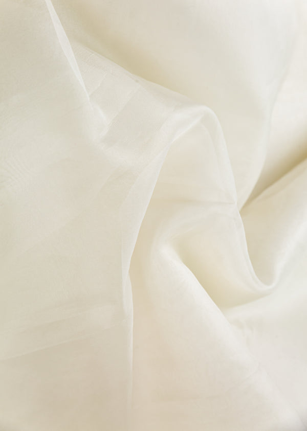 White Dyeable Pure Organza Fabric