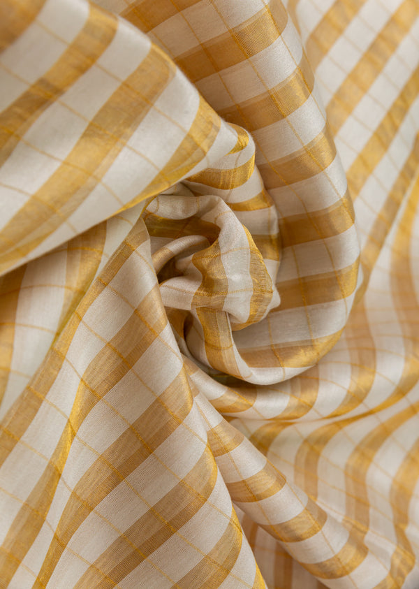 White and Golden Checks on Pure Fancy Tissue