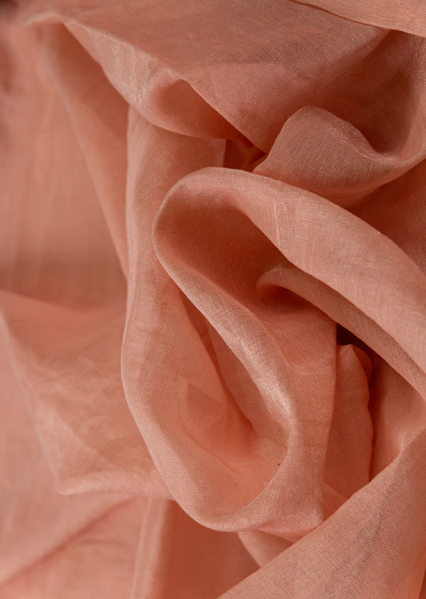 Peach Pure Chanderi Tissue