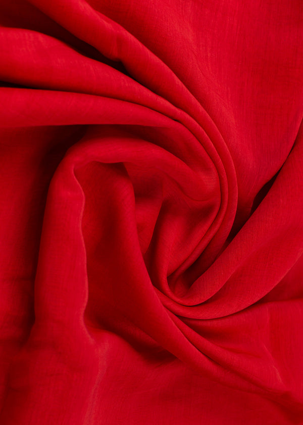 Red Pure Silk Chanderi