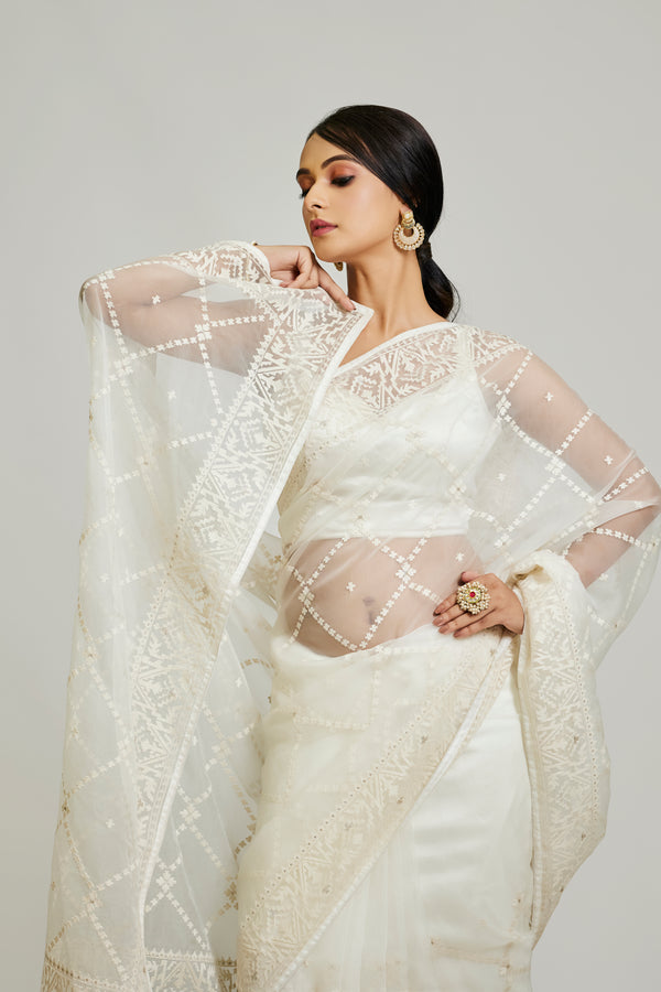 White Organza Saree