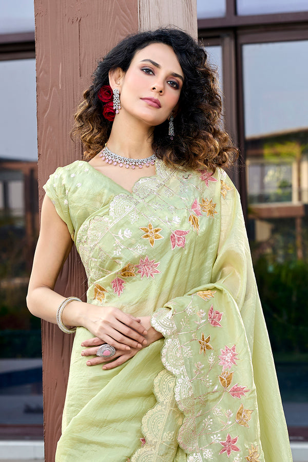 Pista Onyx Saree