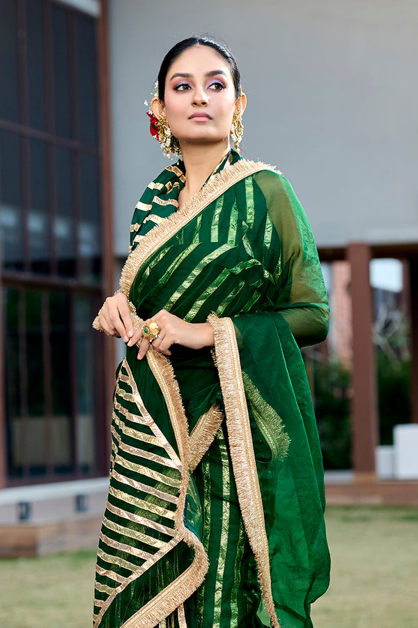 Green Organza Saree