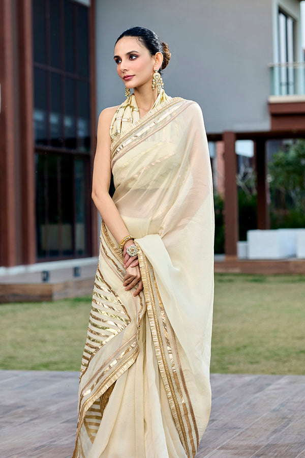 Beige Tissue Saree