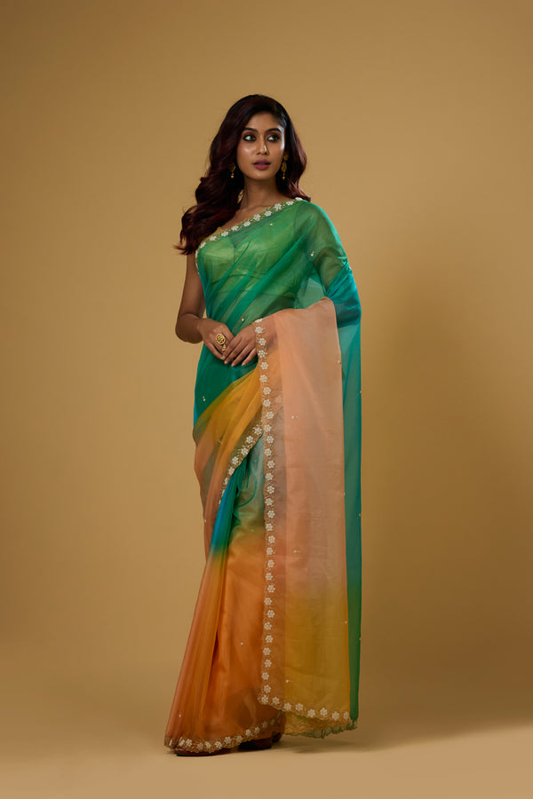 4D Shaded Organza Saree