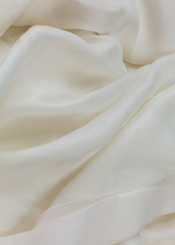 White Plain Dyebale Satin Organza Fabric