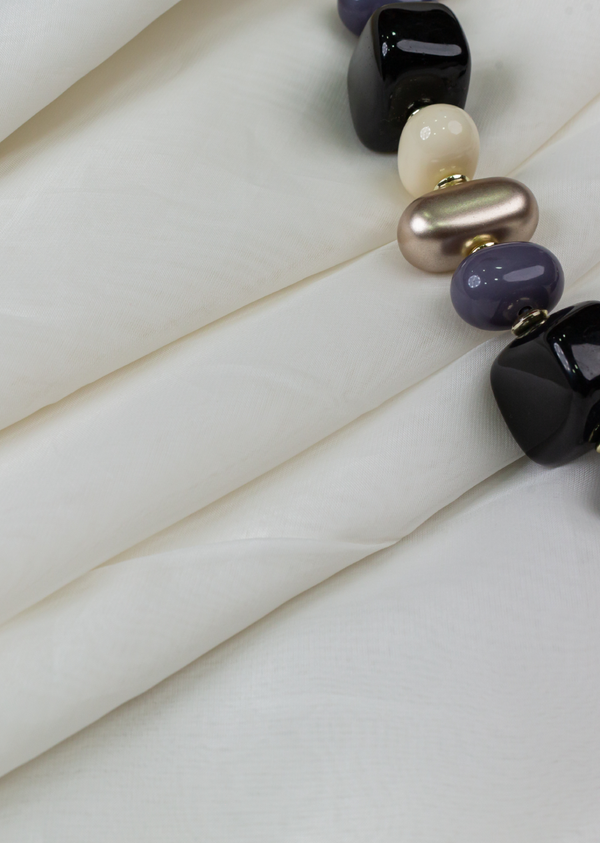White Plain Dyeable Viscose Organza Fabric