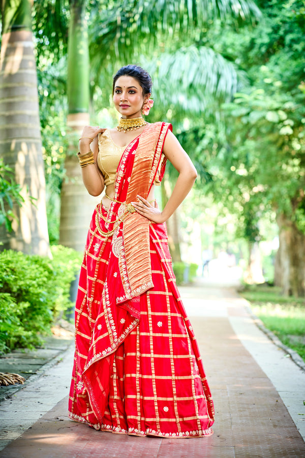 Classic Red Gajji Silk Saree