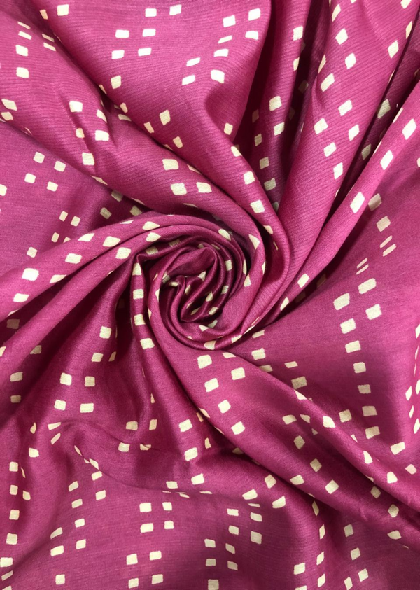 Magenta Printed Chanderi Fabric