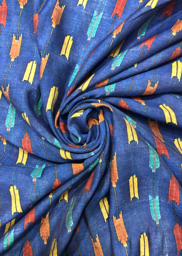 Blue Motif Pattern Chanderi