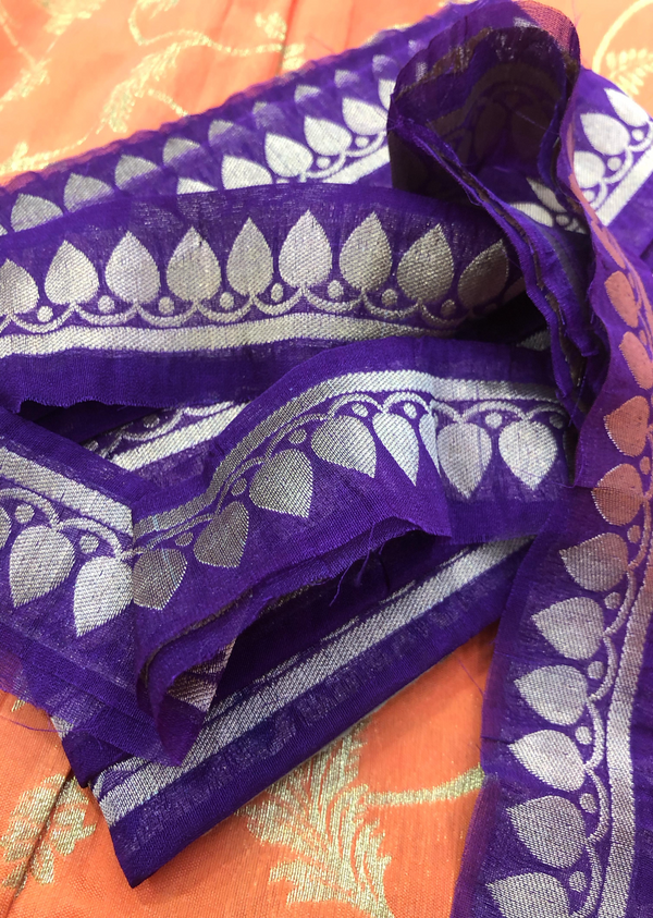 Purple Banarasi Border