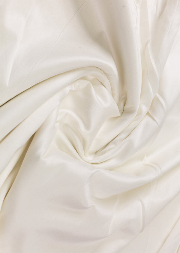 White Plain Cotton Silk Fabric