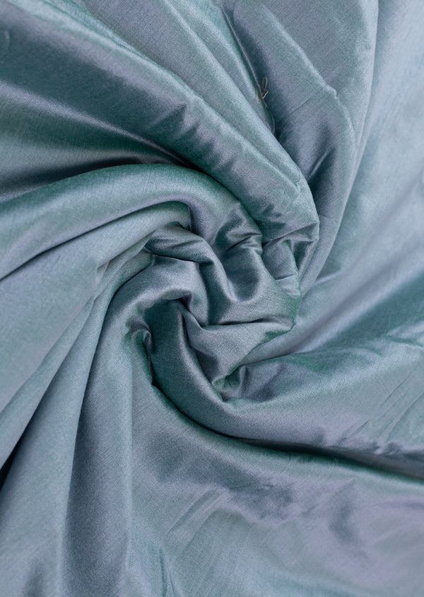 Ocean Green Color Plain Cotton Silk Fabric