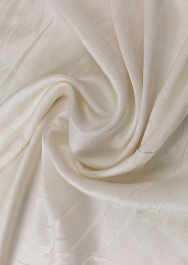 White Plain Dyeable Bamber Silk Fabric