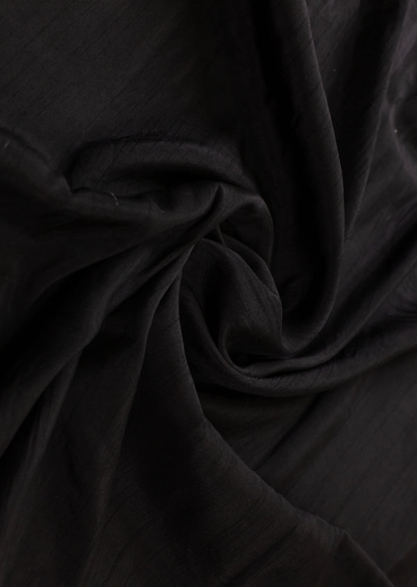 Black Color Plain & smooth Bamber Silk Fabric