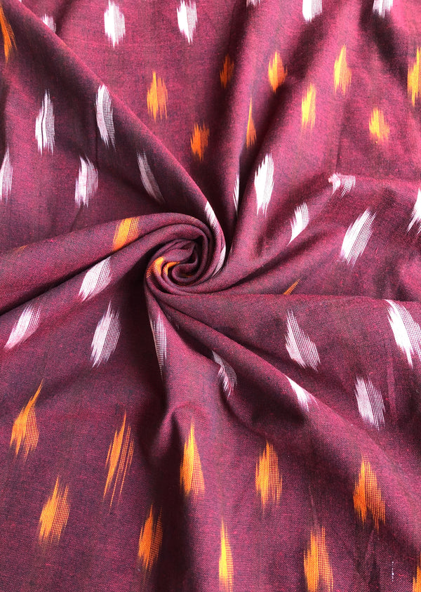 Maroon Motif Weaves Woven Ikat