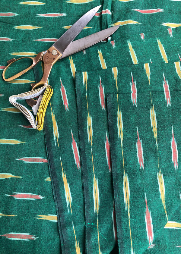 Green Motif Weaves Woven Ikat