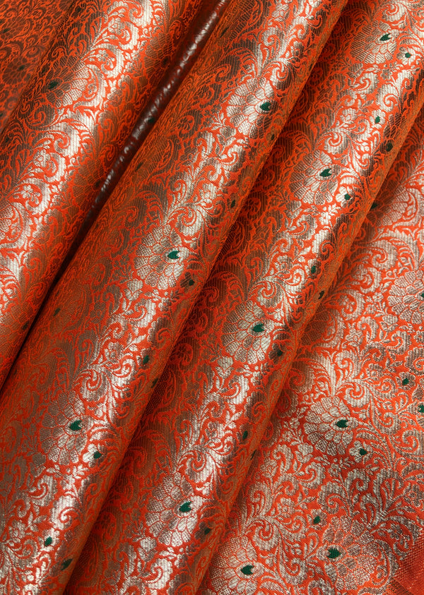 Orange Jaal Brocade