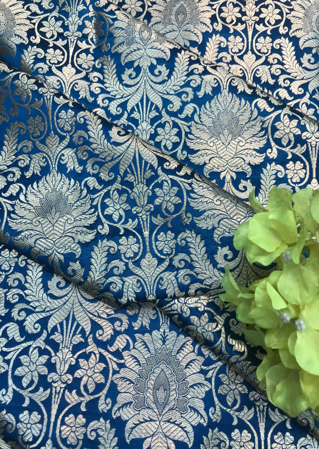 Blue Raj Pattern Blue Jaal Pattern Brocade – Aparnaa Sarees