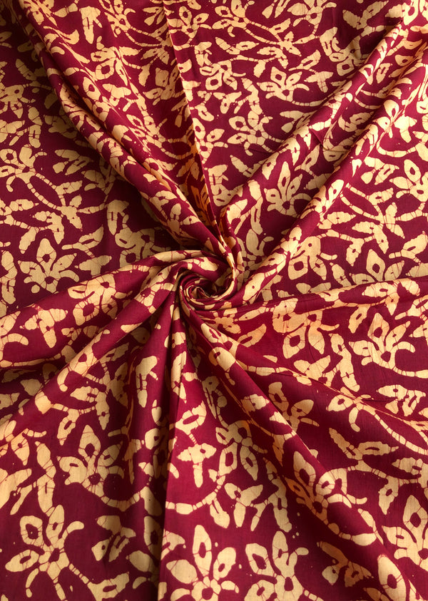 Maroon Jaal Print Batik