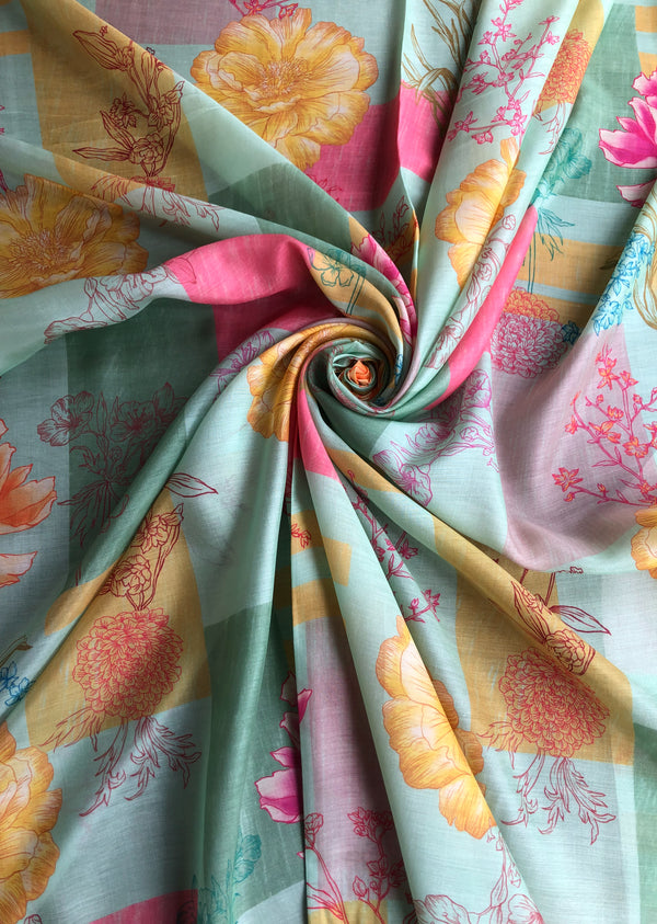 Multiclor Floral Print Muslin