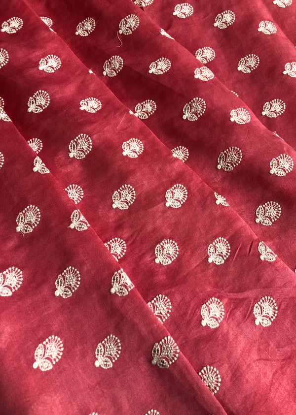Pink Embroidered Chanderi