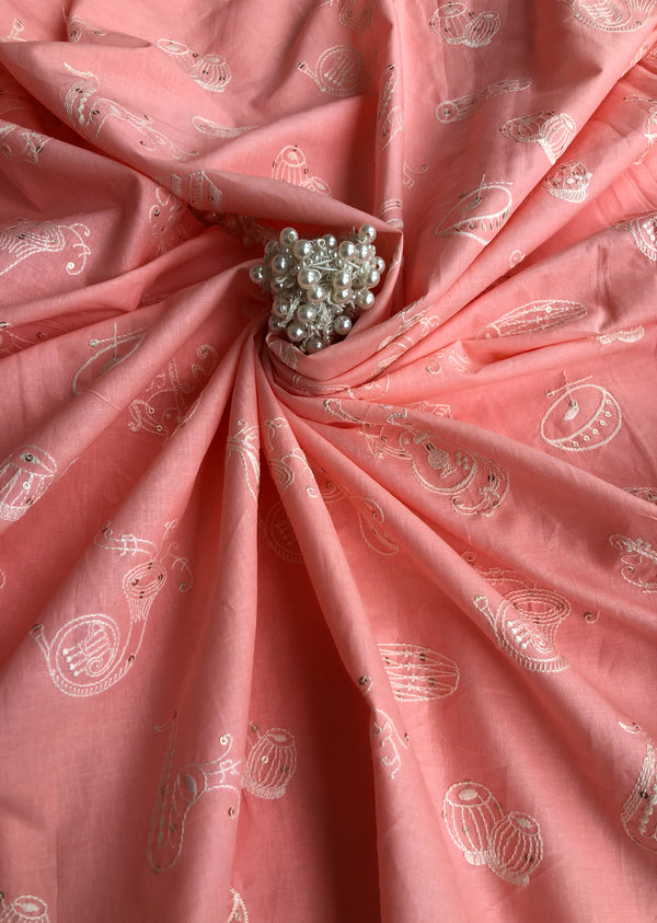 Pink Embroidered Cotton