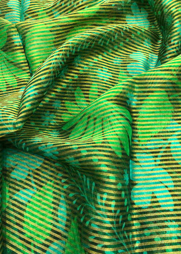 Green Floral Print Tissue