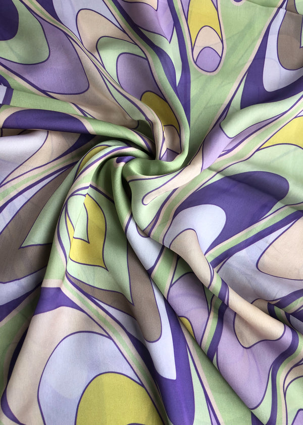 Multicolor Abstract Print Satin Georgette