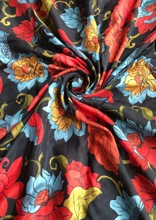 Red Lotus Jaal Print Muslin
