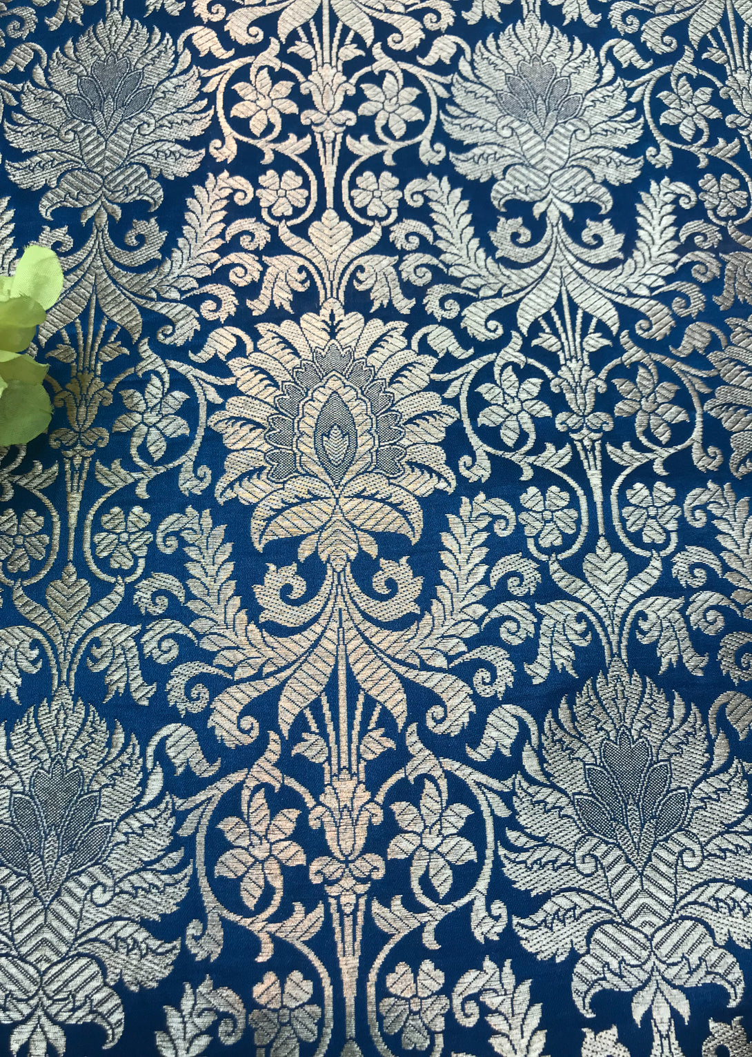Blue Raj Pattern Blue Jaal Pattern Brocade – Aparnaa Sarees