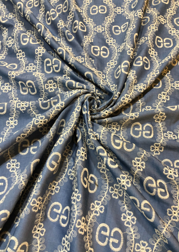 Denim  Jaal Embroidered