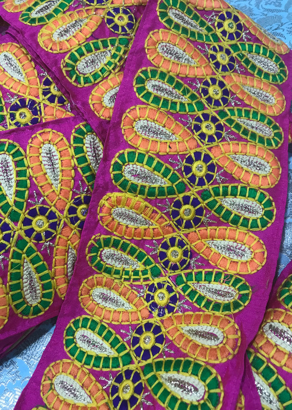 Multicolor Embroidered Lace