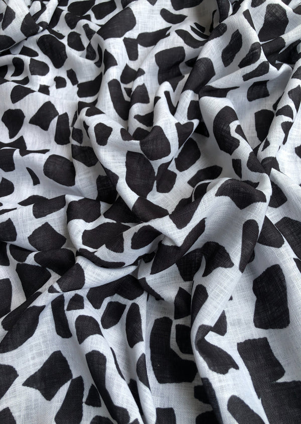 Black & White Abstract Print Cotton