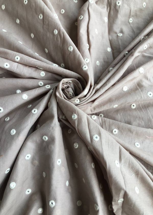 Grey Embroidered Cotton