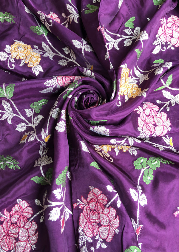 Violet Floral Jaal Brocade