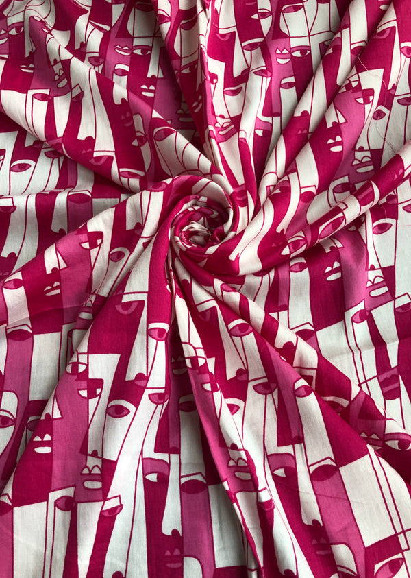 Pink Abstract Print Cotton