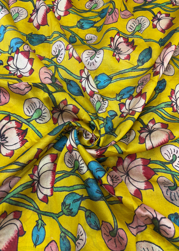 Yellow Floral Jaal Chanderi
