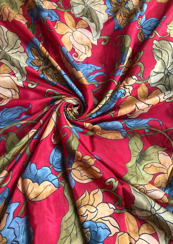 Yellow  Lotus Jaal Print Muslin