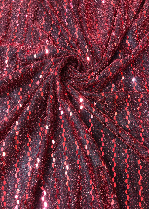 Red Sequins Embroidered