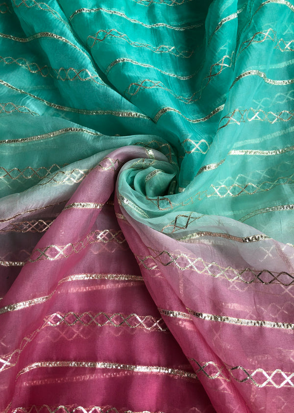 Shaded Embroidered Organza