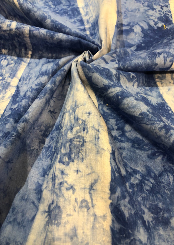 Blue Stripe Print Batik