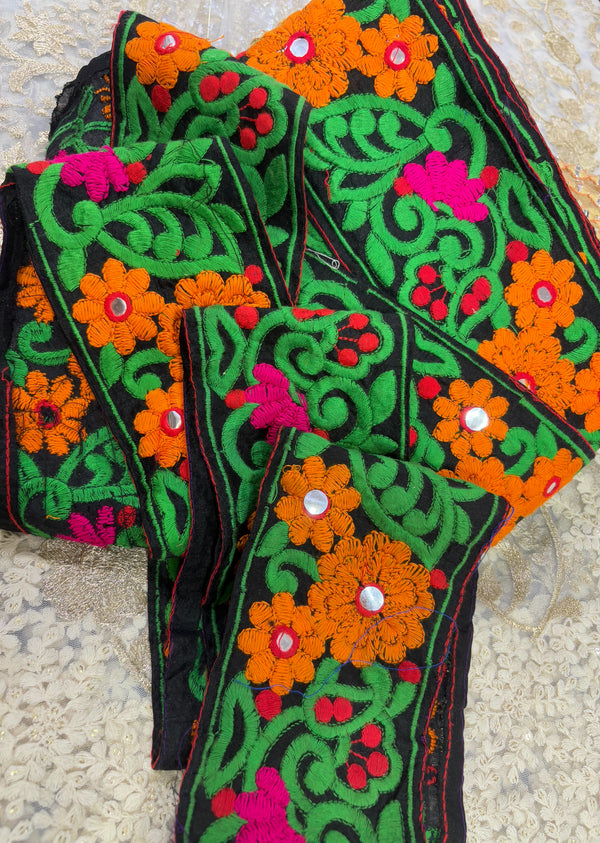 Multicolor Embroidered Lace
